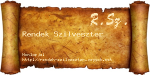 Rendek Szilveszter névjegykártya