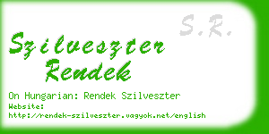 szilveszter rendek business card